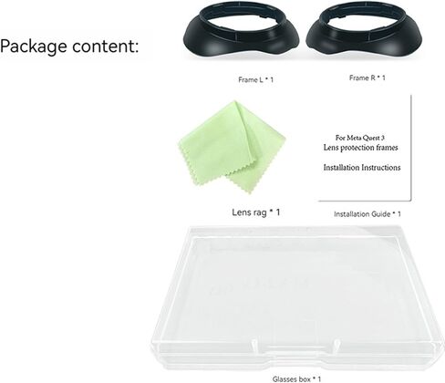 Lens Glasses Spacer Protector Frame Shell Compatible with Meta Quest 3 Accessories Glasses Lens Insert Anti-Scratch Ring Glasses Bumper Protect Myopia Glasses from Scratching in Saudi Arabia