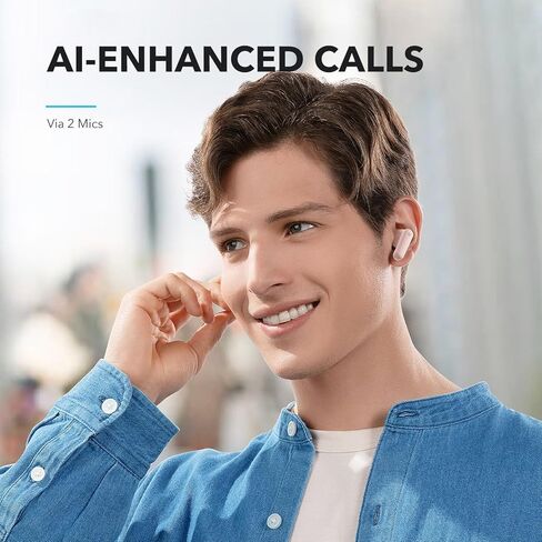 Soundcore by Anker P20i True Wireless Earbuds, 10mm Drivers with Big Bass, Bluetooth 5.3, 30H Long Playtime, Water-Resistant, 2 Mics for AI Clear Calls, 22 Preset EQs, Customization via App in Saudi Arabia