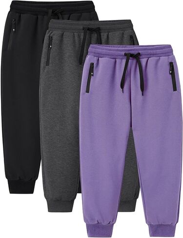 Gihuo boys sweatpants الرياضية التمرينات الرياضية ركض مع سحاب الجيب الرباط النشط النشط سراويل عرق ناع in Saudi Arabia