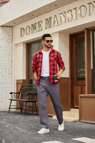 COOFANDY Mens Casual Pants Cotton Classic Fit Stretch Chino Pant Khaki Wrinkle Free Dress Slacks in Saudi Arabia