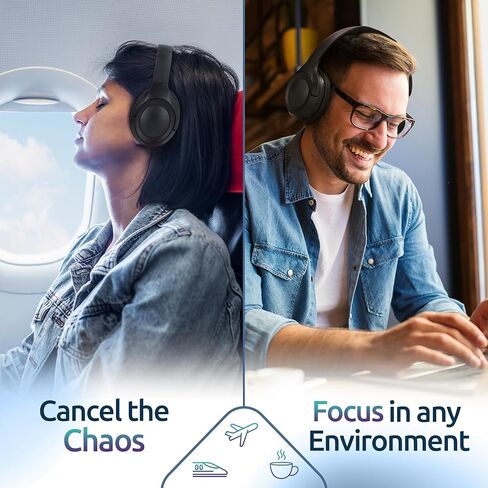 Active Noise Cancelling Headphones, Bluetooth Over Ear, Hi-Fi Stereo,100H Playback Time, High-Resolution Audio, Water Resistant, Deep Bass, Memory Foam Ear Cups, Home, Office, Studio,Travel, Work, Gym in Kuwait