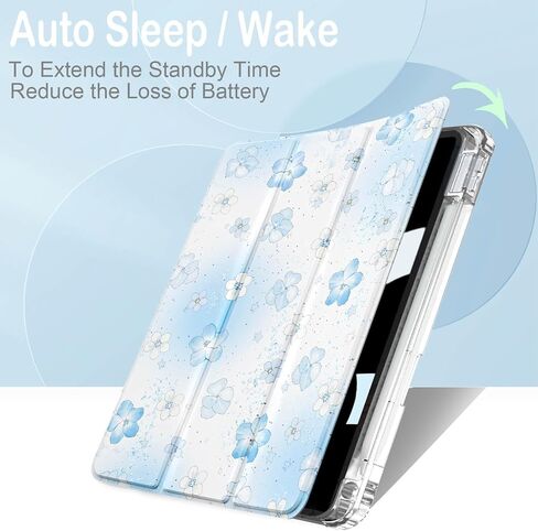 Feams Case for iPad 10th Generation 10.9 Inch Case, Slim Lightweight Trifold iPad 10.9 Case Clear Back Transparent Cover with Pencil Holder & Auto Sleep/Wake for iPad 10th Gen 2022, Abstract in Kuwait