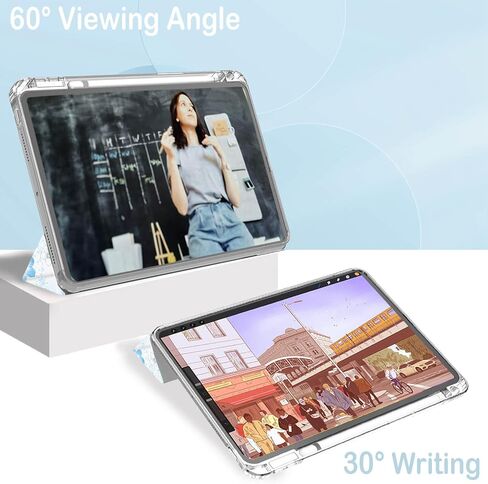 Feams Case for iPad 10th Generation 10.9 Inch Case, Slim Lightweight Trifold iPad 10.9 Case Clear Back Transparent Cover with Pencil Holder & Auto Sleep/Wake for iPad 10th Gen 2022, Abstract in Kuwait