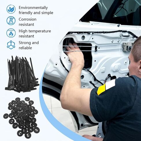 100Pcs Car Cable Tie Buckles, Car Zipper Clips, Multipurpose Plastic Cable Tie Tools for Cars Repair in Saudi Arabia