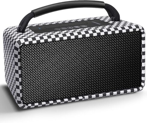 DINDIN Portable Bluetooth Speaker: 80W (Peak), 20H Playtime, Loud Wireless Wood Speakers with Bass, AUX and USB Input, Subwoofer, TWS Pairing, Vintage Speaker for Outdoor, Home, Office (Black) in Kuwait