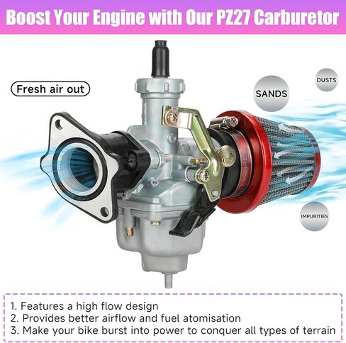 PZ27 Carburetor Kit Throttle Cable Assembly متوافق مع المفترس 212 192CC COLEMAN KT196 CT200U TAOTAO COLLSTER CG 125CC 150CC 250CC ENTREC in Saudi Arabia