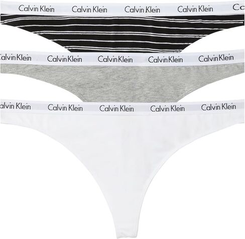 Calvin Klein Carousel 3-Pack Thong Coral Corsage/Cyber Green/Grey Heather MD (Women's 8-10) in Saudi Arabia