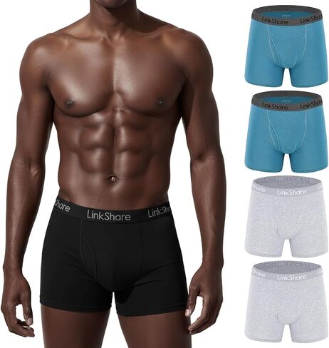 Men's Cotton Underwear 4 Pack, Boxer Trunks Pack for Men in Saudi Arabia