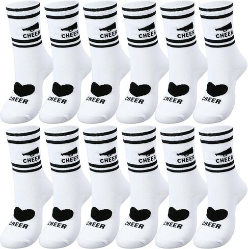 12 Pairs Cheerleader Socks Cheer Ankle Sock Women Girls Cheerleading Gifts for Team Gifts Stuff Accessories in Saudi Arabia