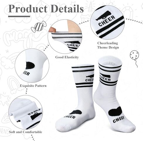 12 Pairs Cheerleader Socks Cheer Ankle Sock Women Girls Cheerleading Gifts for Team Gifts Stuff Accessories in Saudi Arabia