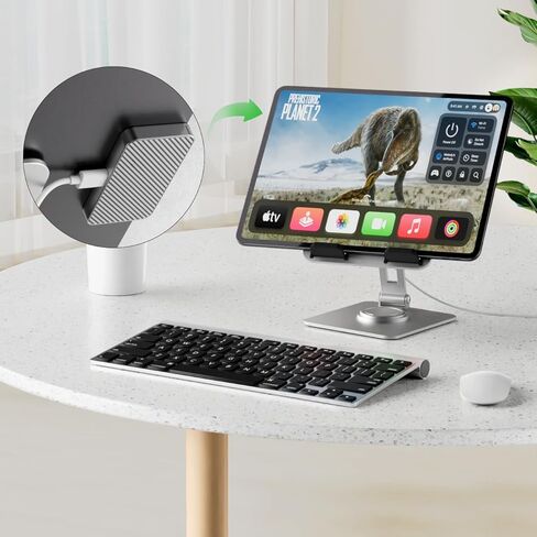 شاحن لاسلكي مغناطيسي لجهاز iPad Pro 11 (1st/2nd/3rd/4th) وiPad Air 11 (M2/M3) وiPad Air 10.9 (4th/5th)، لوحة شحن لاسلكية من خليط معدني للشحن السريع بقدرة 18 وات مع كابل سلك USB-C in Kuwait