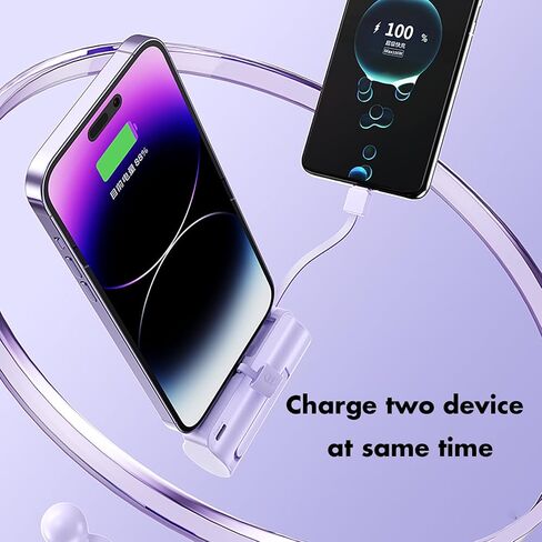 بنك طاقة صغير، شاحن هاتف بقوة 5500 مللي أمبير في الساعة، شاحن محمول مع منافذ USB-C مزدوجة لهواتف iPhone 17/16/15/15 plus/15 pro/15 pro Max/Android Phone/Samsung/Moto/LG إلخ (وردي) in Kuwait