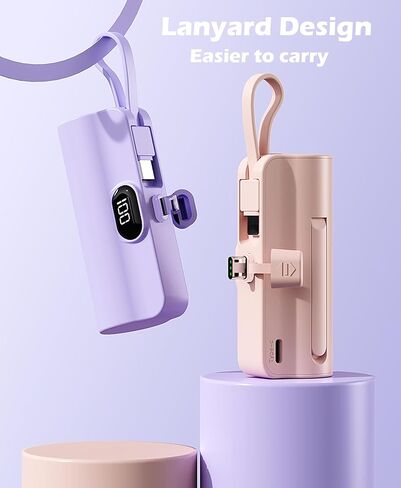 بنك طاقة صغير، شاحن هاتف بقوة 5500 مللي أمبير في الساعة، شاحن محمول مع منافذ USB-C مزدوجة لهواتف iPhone 17/16/15/15 plus/15 pro/15 pro Max/Android Phone/Samsung/Moto/LG إلخ (وردي) in Kuwait