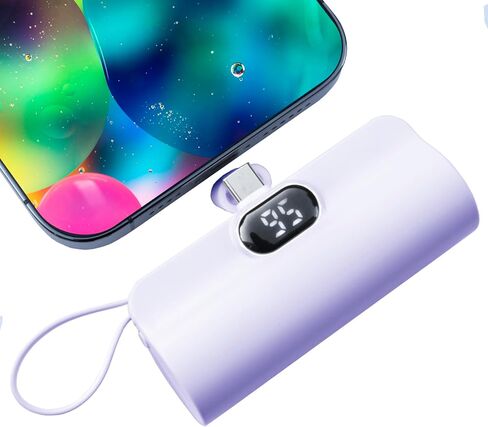 بنك طاقة صغير، شاحن هاتف بقوة 5500 مللي أمبير في الساعة، شاحن محمول مع منافذ USB-C مزدوجة لهواتف iPhone 17/16/15/15 plus/15 pro/15 pro Max/Android Phone/Samsung/Moto/LG إلخ (وردي) in Kuwait
