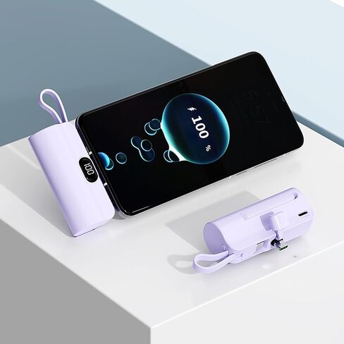 بنك طاقة صغير، شاحن هاتف بقوة 5500 مللي أمبير في الساعة، شاحن محمول مع منافذ USB-C مزدوجة لهواتف iPhone 17/16/15/15 plus/15 pro/15 pro Max/Android Phone/Samsung/Moto/LG إلخ (وردي) in Kuwait