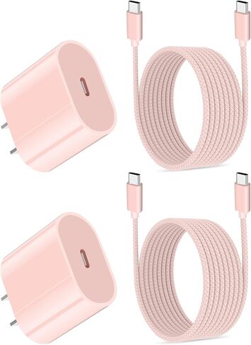 شاحن سريع 20 وات USB C معتمد من MFi لأجهزة iPad A16/10th Generation، iPad Pro 13/12.9/11 بوصة 6th/5th/4th/3rd، iPad Air 13/11 بوصة/4th/5th، iPad Mini، شاحن PD سريع مع سلك شحن USB C إلى C بطول 6.6 قدم in Saudi Arabia
