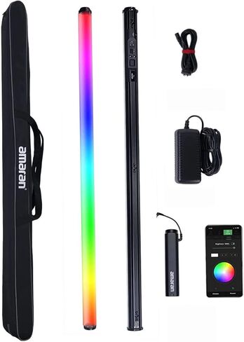 Aputure Amaran PT4c 2-Light Kit 32W RGBWW LED أنبوب ضوء 16 بكسل قابل للتعيين 2700K إلى 10000K RGB فيديو ضوئي للإنتاج in Saudi Arabia