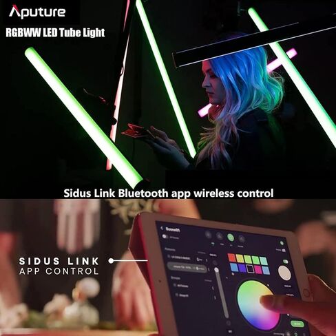 Aputure Amaran PT4c 2-Light Kit 32W RGBWW LED أنبوب ضوء 16 بكسل قابل للتعيين 2700K إلى 10000K RGB فيديو ضوئي للإنتاج in Saudi Arabia
