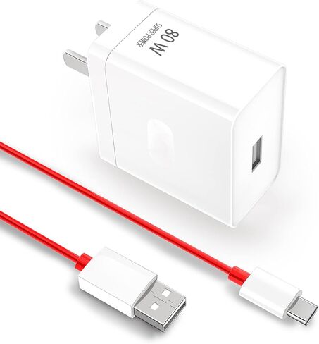 80W Ultra-Fast Charger for OnePlus, for OnePlus 10 Pro/10R/10T/Nord 2T, 3.3ft USB-C Cable with Multi-Protection, Supports 80W/65W/33W/30W/20W Charging in Saudi Arabia