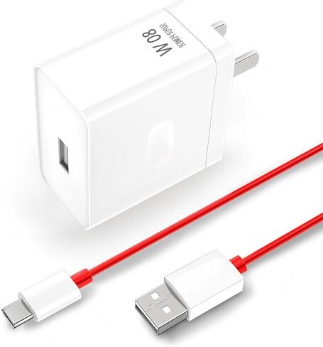 80W Ultra-Fast Charger for OnePlus, for OnePlus 10 Pro/10R/10T/Nord 2T, 3.3ft USB-C Cable with Multi-Protection, Supports 80W/65W/33W/30W/20W Charging in Saudi Arabia