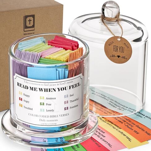 200 Scripture Bible Verse Jar - Upgraded Decorative Glass Prayer Jar, Christian Gifts for Women, Birthday Gift for Mom, Teacher, Friend, Religious Graduation & Christmas Inspirational Gifts in Saudi Arabia
