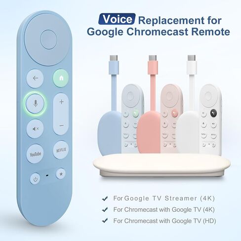 بديل صوتي لجهاز التحكم عن بعد Google Chromecast، لجهاز التحكم عن بعد Google TV وGoogle TV Streamer (أزرق) in Kuwait