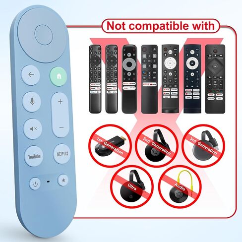 بديل صوتي لجهاز التحكم عن بعد Google Chromecast، لجهاز التحكم عن بعد Google TV وGoogle TV Streamer (أزرق) in Kuwait