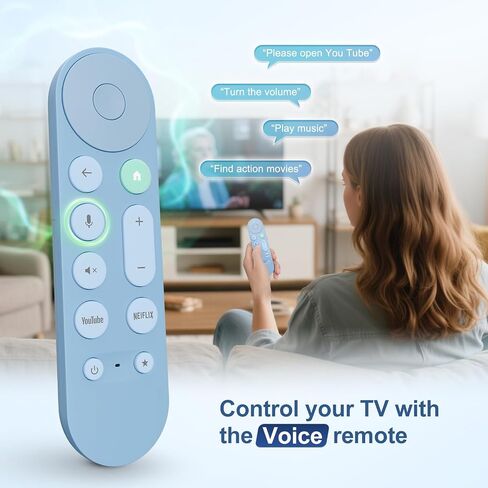 بديل صوتي لجهاز التحكم عن بعد Google Chromecast، لجهاز التحكم عن بعد Google TV وGoogle TV Streamer (أزرق) in Kuwait