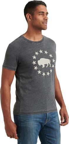 Lucky Brand Men's Short Sleeve Crew Neck Coyote Rider Tee Shirt in Saudi Arabia