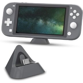 ECHZOVE Gray Charging Dock for Nintendo Switch Lite, USB Type-C Charger - Includes Nonskid Design & Portable Tabletop Mount in Saudi Arabia