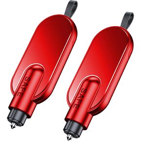 Amooca Amergency Escape Tool 2-Pack Window Breaker & Seatbelt Cutter 2-in-1 مطرقة سلامة السيارات المحمولة للمنزل والسيارات الزجاجي الأسود in Kuwait