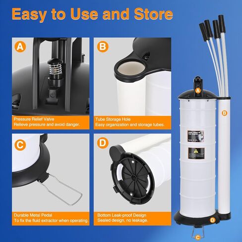 GOOACC Oil Extractor Pump, 500CC Fluid Extractor Automotive Manual Fuel Suction & Filler Pump with Extension Hose Syringe Vacuum Pump, Brake Fluid Extractor for Oil Change Extraction Transfer (500ml) in Saudi Arabia