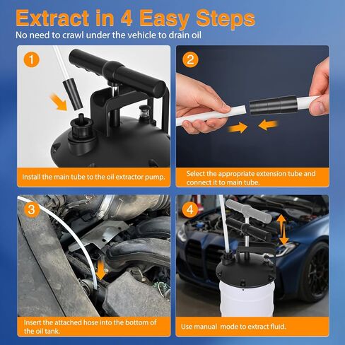 GOOACC Oil Extractor Pump, 500CC Fluid Extractor Automotive Manual Fuel Suction & Filler Pump with Extension Hose Syringe Vacuum Pump, Brake Fluid Extractor for Oil Change Extraction Transfer (500ml) in Saudi Arabia