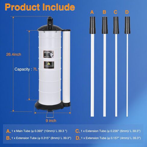 GOOACC Oil Extractor Pump, 500CC Fluid Extractor Automotive Manual Fuel Suction & Filler Pump with Extension Hose Syringe Vacuum Pump, Brake Fluid Extractor for Oil Change Extraction Transfer (500ml) in Saudi Arabia