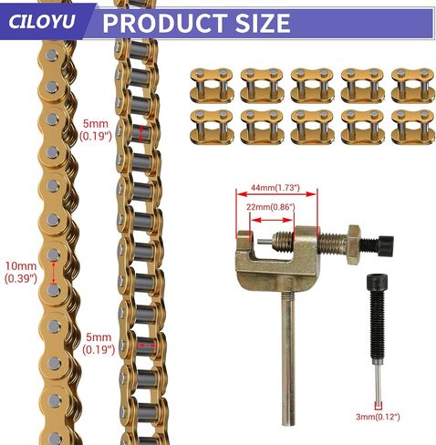 #35 Go Kart Chain 3 Feet 95 Links Replacement for Go Kart Cart Mini Bike Dirt Bike Motorcycle Powersports Parts Accessories with 35 Chain Breaker 5 Master Link in Saudi Arabia
