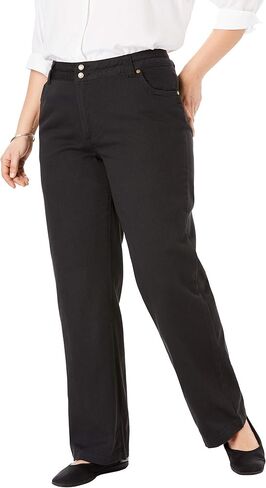 Woman Within Women's Plus Size Tall Wide Leg Cotton Jean in Saudi Arabia