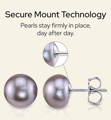THE PEARL SOURCE 7-8mm White Freshwater Real Pearl Earrings for Women - 14K Gold Earrings | Hypoallergenic Earrings with Genuine Cultured Pearls in Saudi Arabia