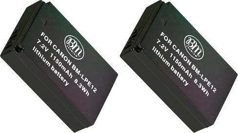 BM Premium LP-E12 Battery for Canon EOS-M, EOS M2, EOS M10, EOS M50, EOS M50 Mark II, EOS M100, EOS M200, SX70 HS, Rebel SL1 Digital Cameras in Saudi Arabia