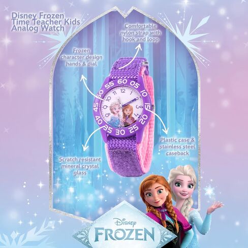 Disney Frozen Watch for Kids - Elsa و Anna Watch - Watches Watches - Kid Toys for Kids - Toddler Watches Girls - Teen - Blue Strap - White Bezel in Saudi Arabia