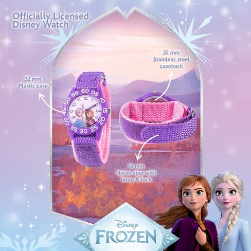 Disney Frozen Watch for Kids - Elsa و Anna Watch - Watches Watches - Kid Toys for Kids - Toddler Watches Girls - Teen - Blue Strap - White Bezel in Saudi Arabia