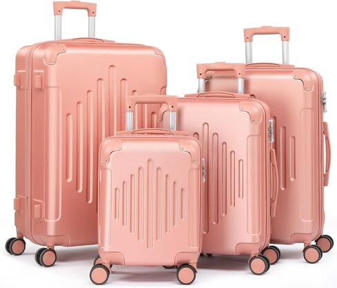 مجموعات حقيبة من Karl Home Luggage مجموعة من 3 قطع مع TSA Lock Corner 4 عجلات من الدوار ، ABS Hardside Trolley Case لـ Carry on Check-in Business Trip ، Dark Blue (20/24/28) in Kuwait