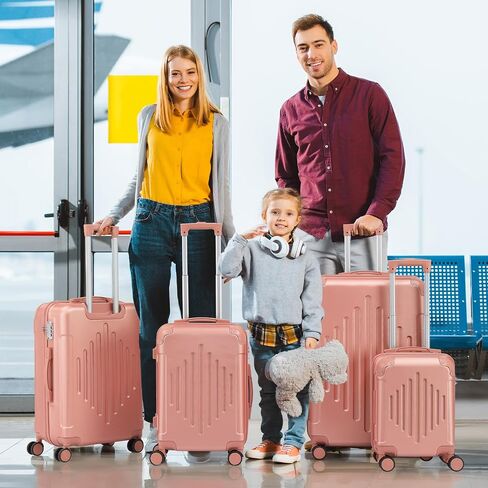 مجموعات حقيبة من Karl Home Luggage مجموعة من 3 قطع مع TSA Lock Corner 4 عجلات من الدوار ، ABS Hardside Trolley Case لـ Carry on Check-in Business Trip ، Dark Blue (20/24/28) in Kuwait