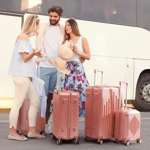 مجموعات حقيبة من Karl Home Luggage مجموعة من 3 قطع مع TSA Lock Corner 4 عجلات من الدوار ، ABS Hardside Trolley Case لـ Carry on Check-in Business Trip ، Dark Blue (20/24/28) in Kuwait