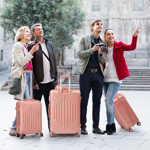مجموعات حقيبة من Karl Home Luggage مجموعة من 3 قطع مع TSA Lock Corner 4 عجلات من الدوار ، ABS Hardside Trolley Case لـ Carry on Check-in Business Trip ، Dark Blue (20/24/28) in Kuwait