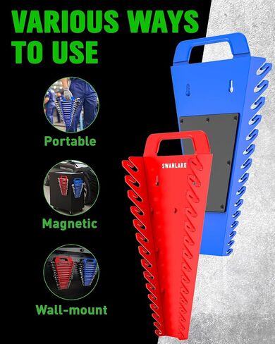 حامل صندوق أدوات أدوات Swanlake 4-Pack Magnetic Wrench ، 2pcs 15 شحمة و 2pcs منظمي مفحوتة 12 فحف ، SAE & Metric Ratchet Box for Tool in Kuwait