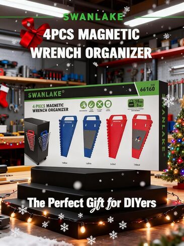 حامل صندوق أدوات أدوات Swanlake 4-Pack Magnetic Wrench ، 2pcs 15 شحمة و 2pcs منظمي مفحوتة 12 فحف ، SAE & Metric Ratchet Box for Tool in Kuwait