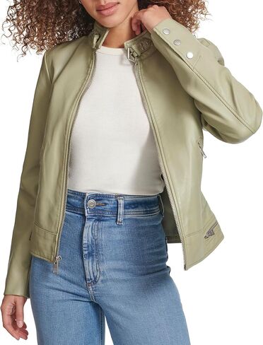 Levi's Women's Faux Leather Motocross Racer Jacket (Standard and Plus) in Saudi Arabia