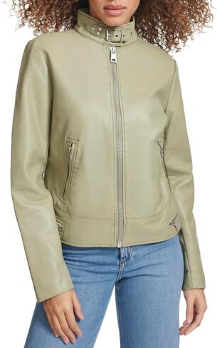 Levi's Women's Faux Leather Motocross Racer Jacket (Standard and Plus) in Saudi Arabia
