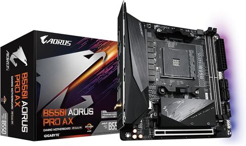 GIGABYTE B550I AORUS PRO AX (AM4 AMD/B550/Mini-Itx/Dual M.2/SATA 6Gb/s/USB 3.2 Gen 1/WiFi 6/2.5 GbE LAN/PCIe4.0/Realtek ALC1220-Vb/DisplayPort 1.4/2xHDMI 2.0B/RGB Fusion 2.0/DDR4/Gaming Motherboard) in Saudi Arabia