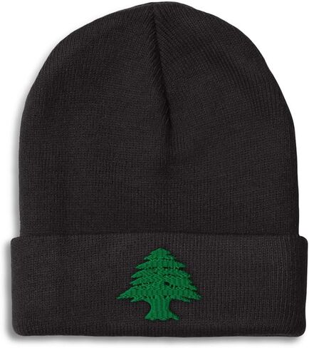 Custom Beanies for Men Lebanon Flag Tree Seal Embroidery Winter Hats for Women Acrylic Skull Cap 1 Size in Saudi Arabia